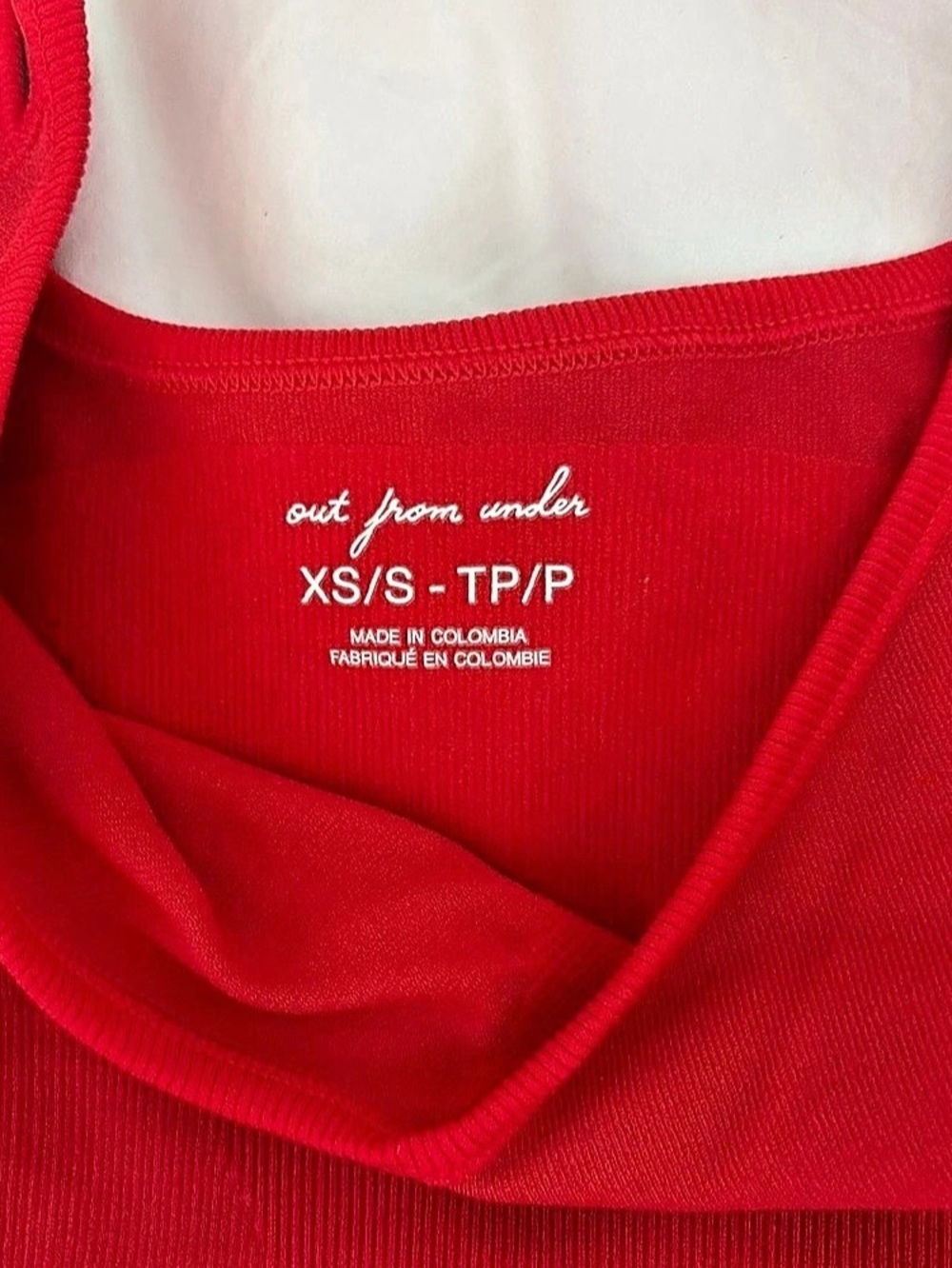 out from under Bec Corset Seam Tank Top Red Crop Top XS/S